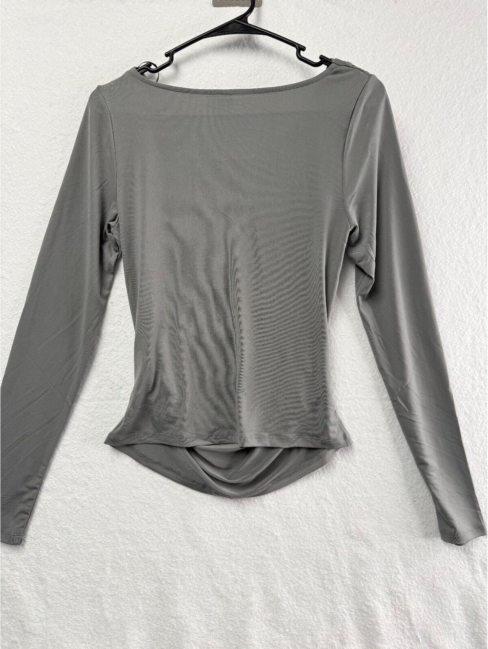 H&M Divided Women's Gray Long Sleeve Draped Top Size M - Picture 2 of 3